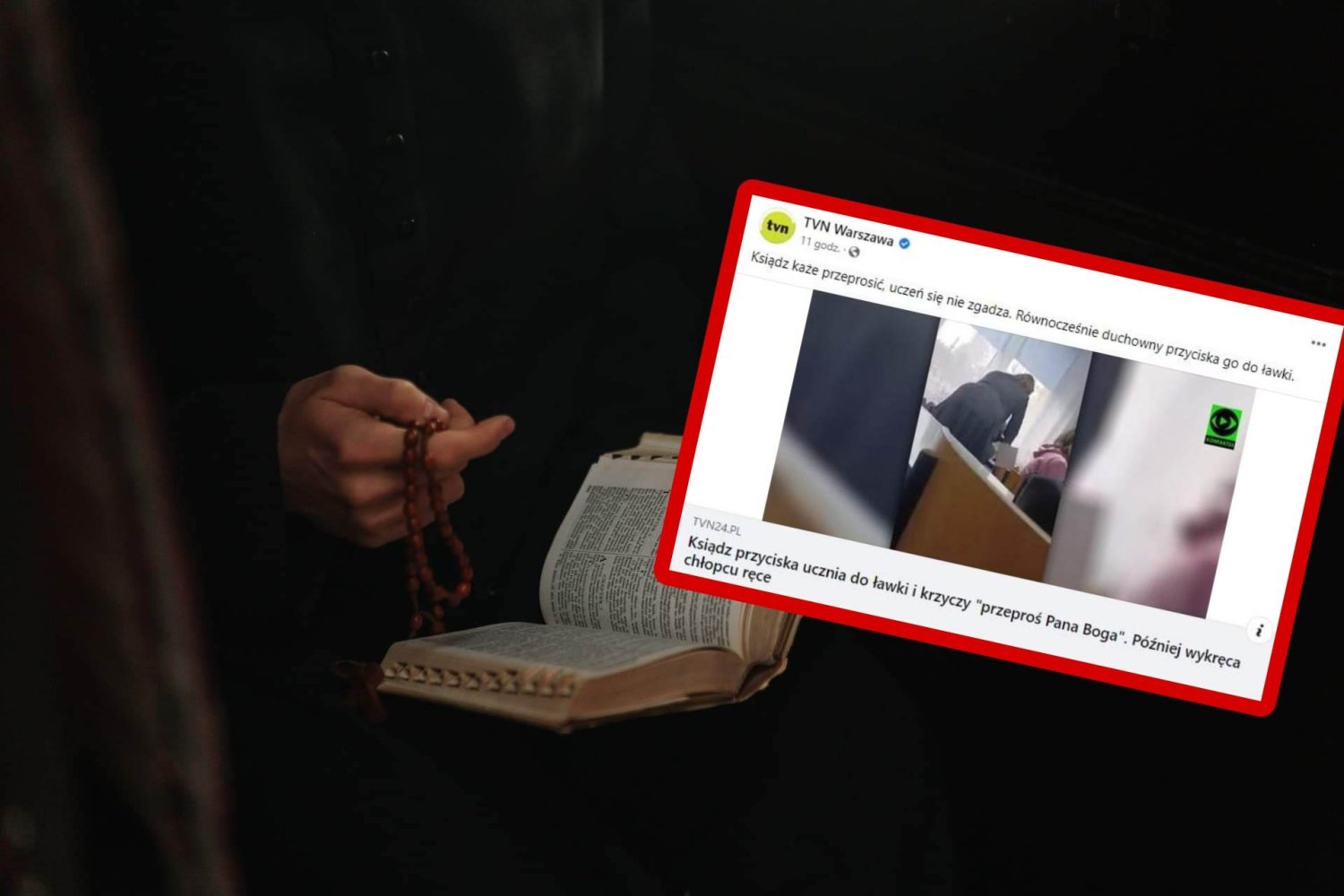 Ksiądz siłą przymusza ucznia do bożego miłosierdzia. Uczennica go nagrała