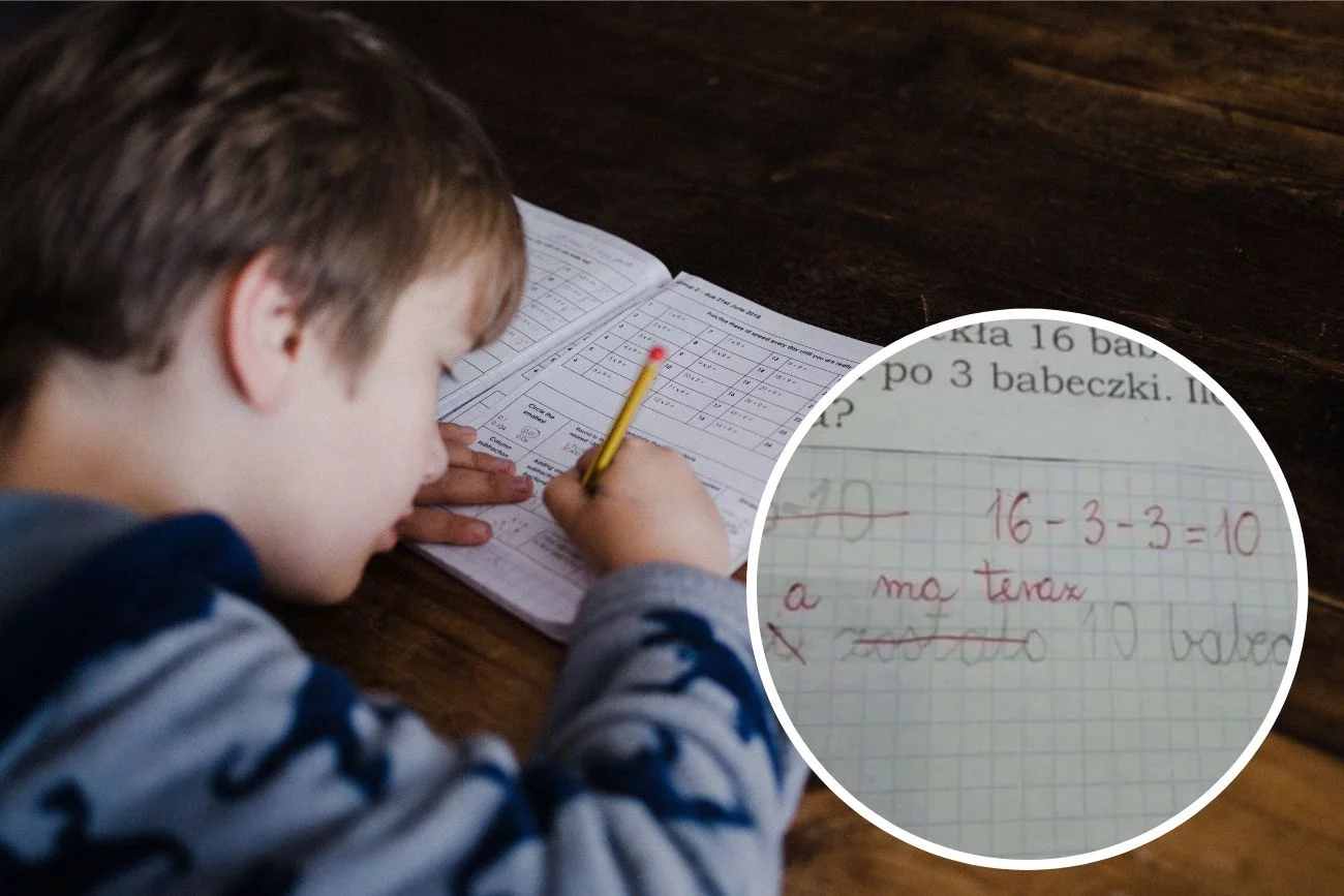 dziecko rozwiązujące zadanie z matematyki