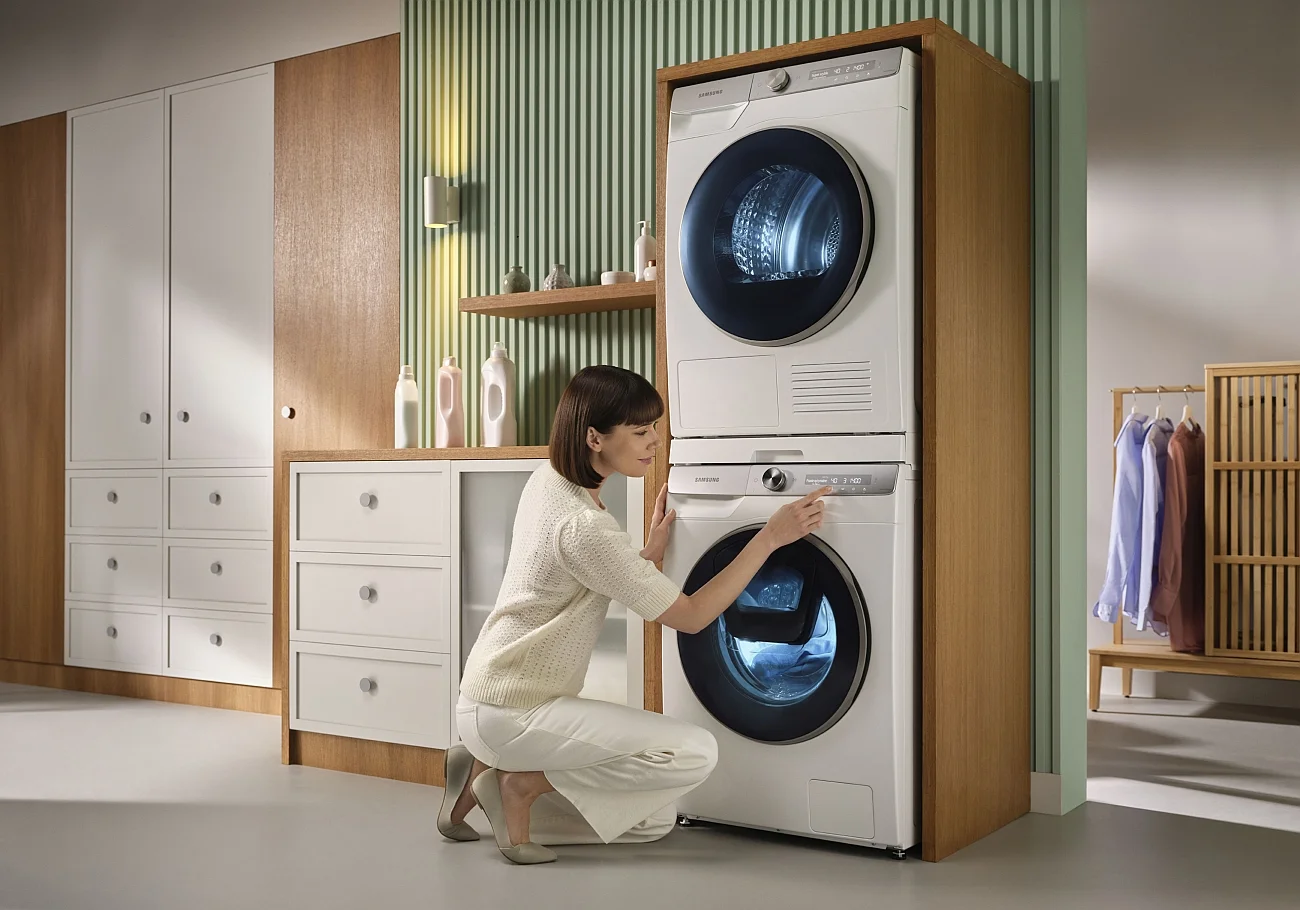 Nowoczesne pralki i suszarki Samsung współpracują ze sobą dzięki technologii AI Control