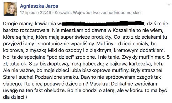 Dzięki grupom na fb, mamy mogą sobie pomagać, wspierać się, no i wzajemnie ostrzegać. Tym razem zrobiłam to ja