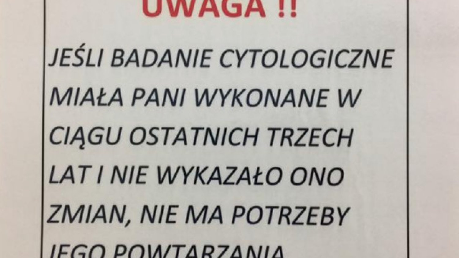 Zaskakująca informacja o częstotliwości badań cytologicznych.