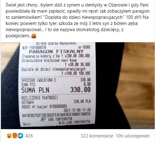 Dopłata za niewspółpracujące dziecko u dentysty to wcale nie rzadkość.
