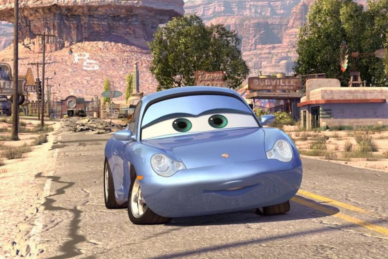 Kadr z filmu "Auta", Sally, Porsche