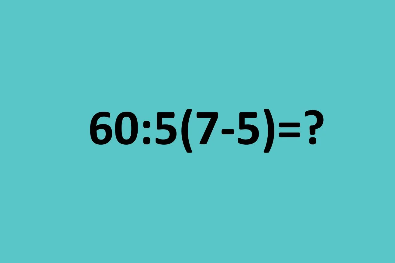 Działanie matematyczne 60:5(7-5)=?