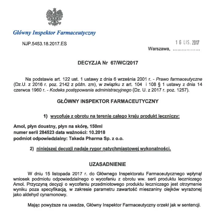 Seria Amolu wycofana z obrotu przez GIF.
