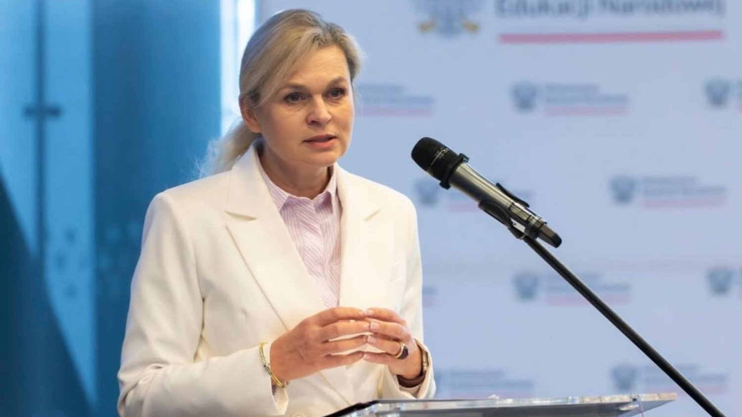Barbara Nowacka podczas przemówienia Barbara Nowacka podczas przemówienia