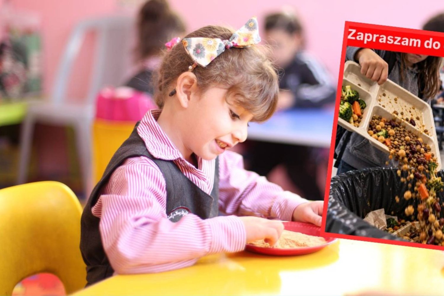 dziecko je obiad w przedszkolu