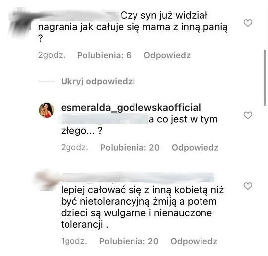 Komentarz Esmeraldy Godlewskiej do pocałunku