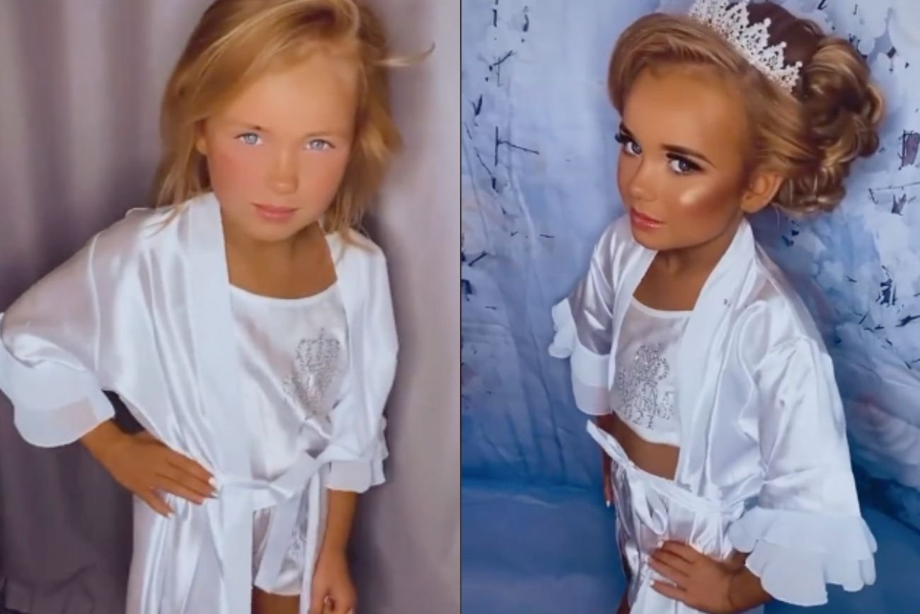 dziewczynka idąca do pierwszej komunii