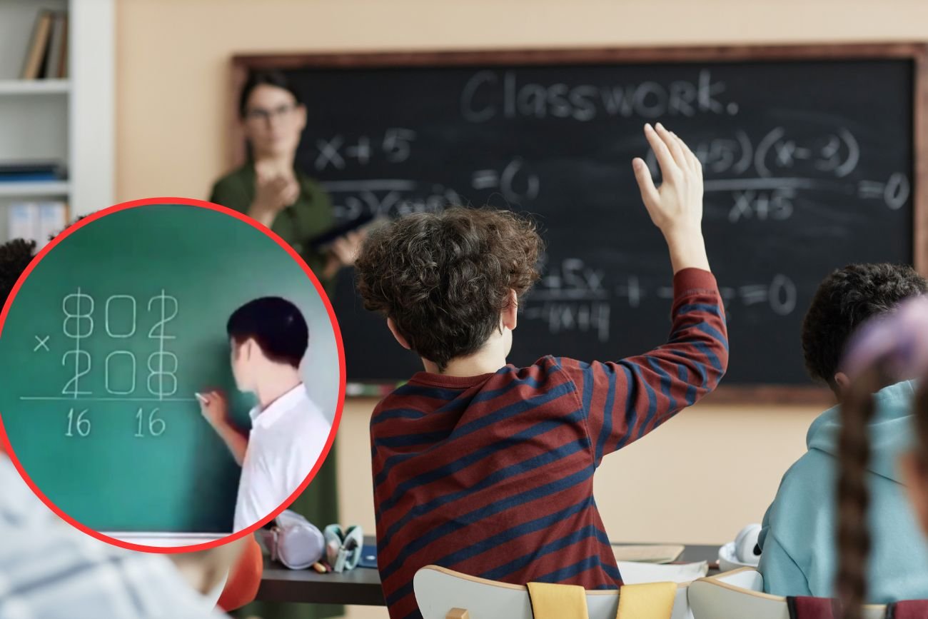 Uczeń zgłasza się do odpowiedzi na lekcji matematyki