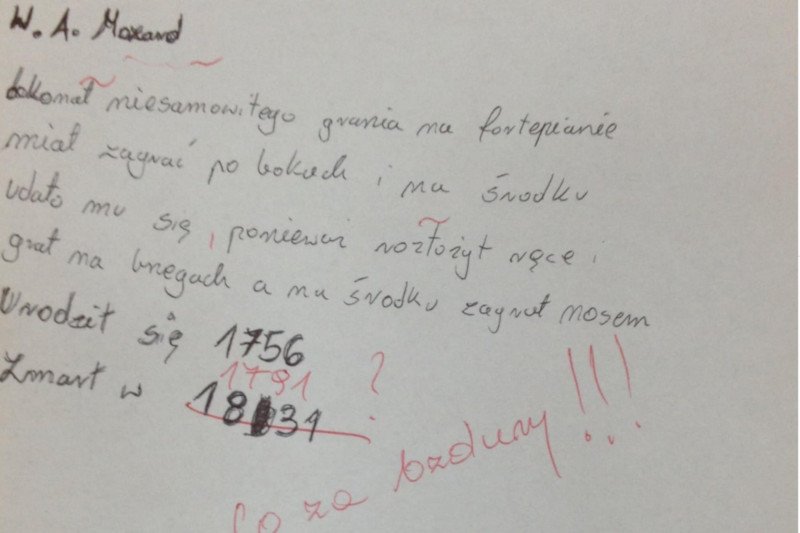 Kartkówka z muzyki.