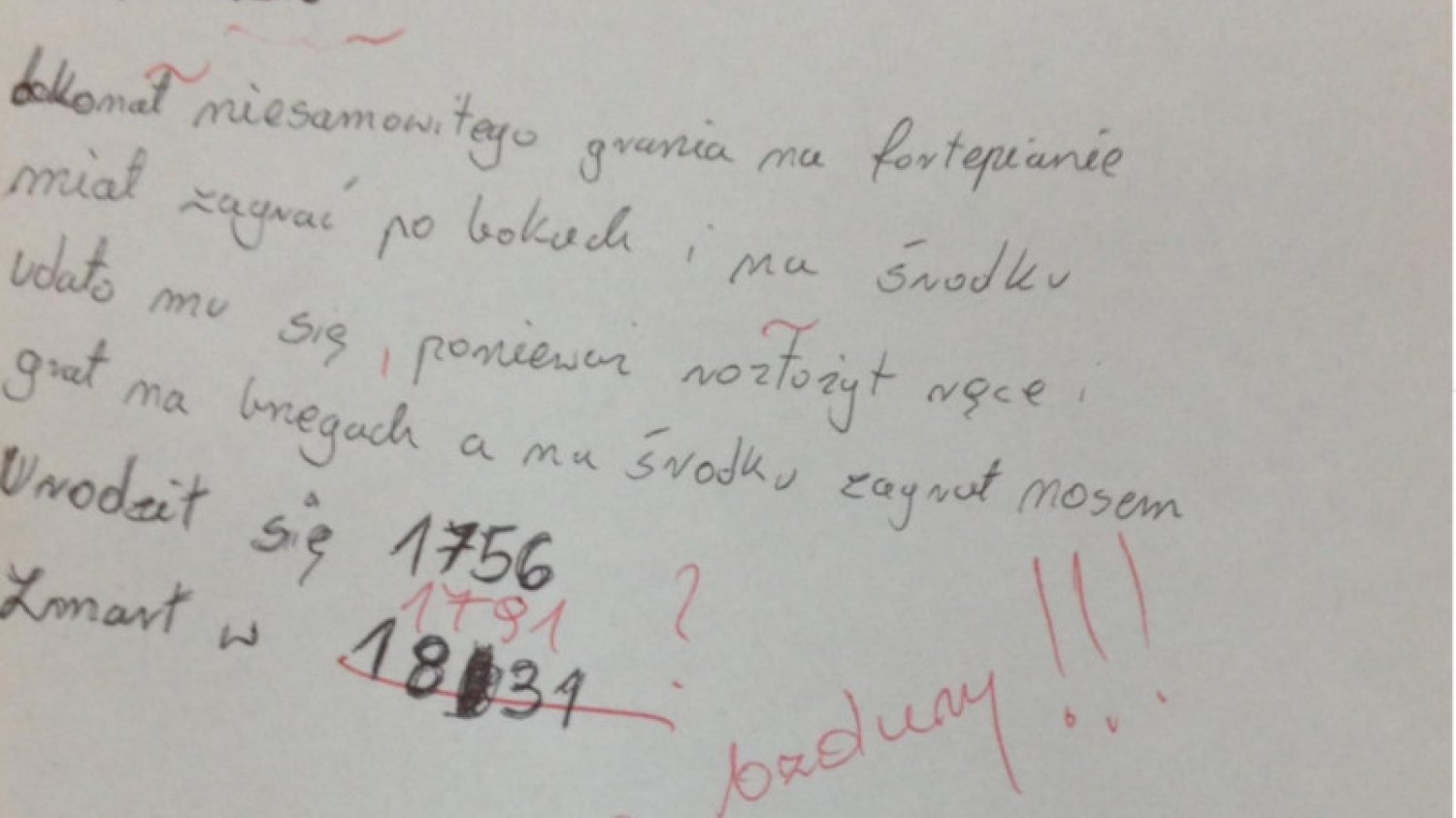 Kartkówka z muzyki.