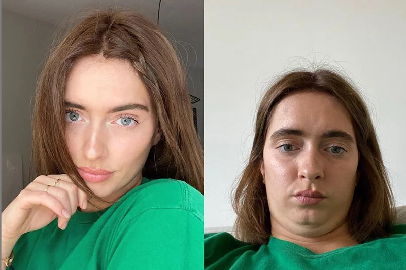 Rianne Meijer na swoim profilu zestawia ze sobą zdęcia instagramowe z rzeczywistymi