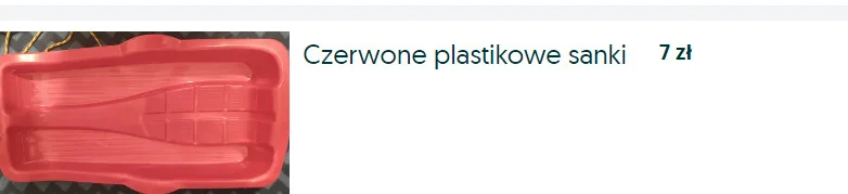 Używane sanki plastikowe za 7 zł