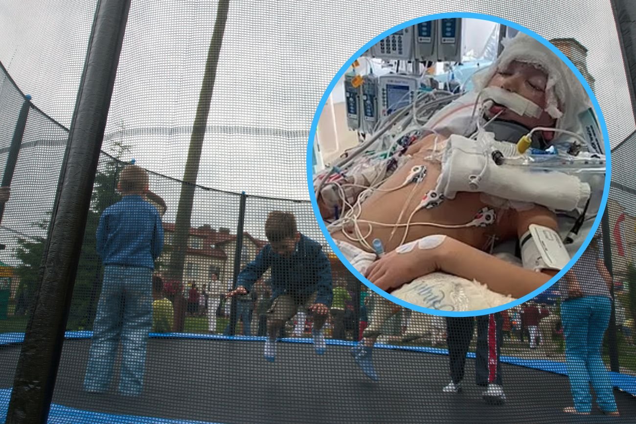 Wypadek na trampolinie. 8-latek walczy o życie