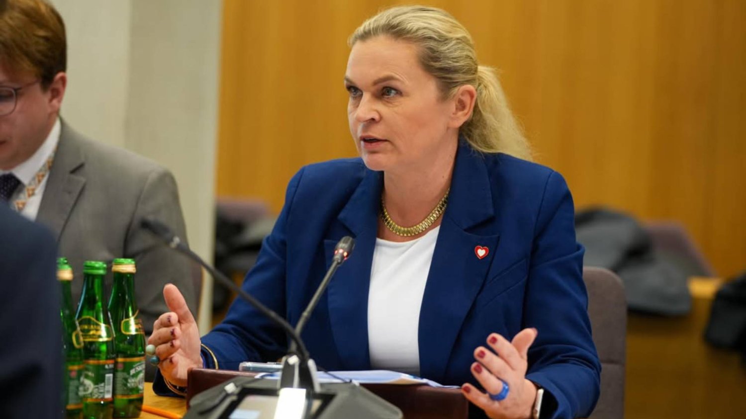 ministra edukacji Barbara Nowacka podczas przemówienia ministra edukacji Barbara Nowacka podczas przemówienia