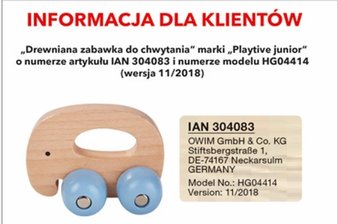 Tak wygląda zabawka wycofana ze sprzedaży