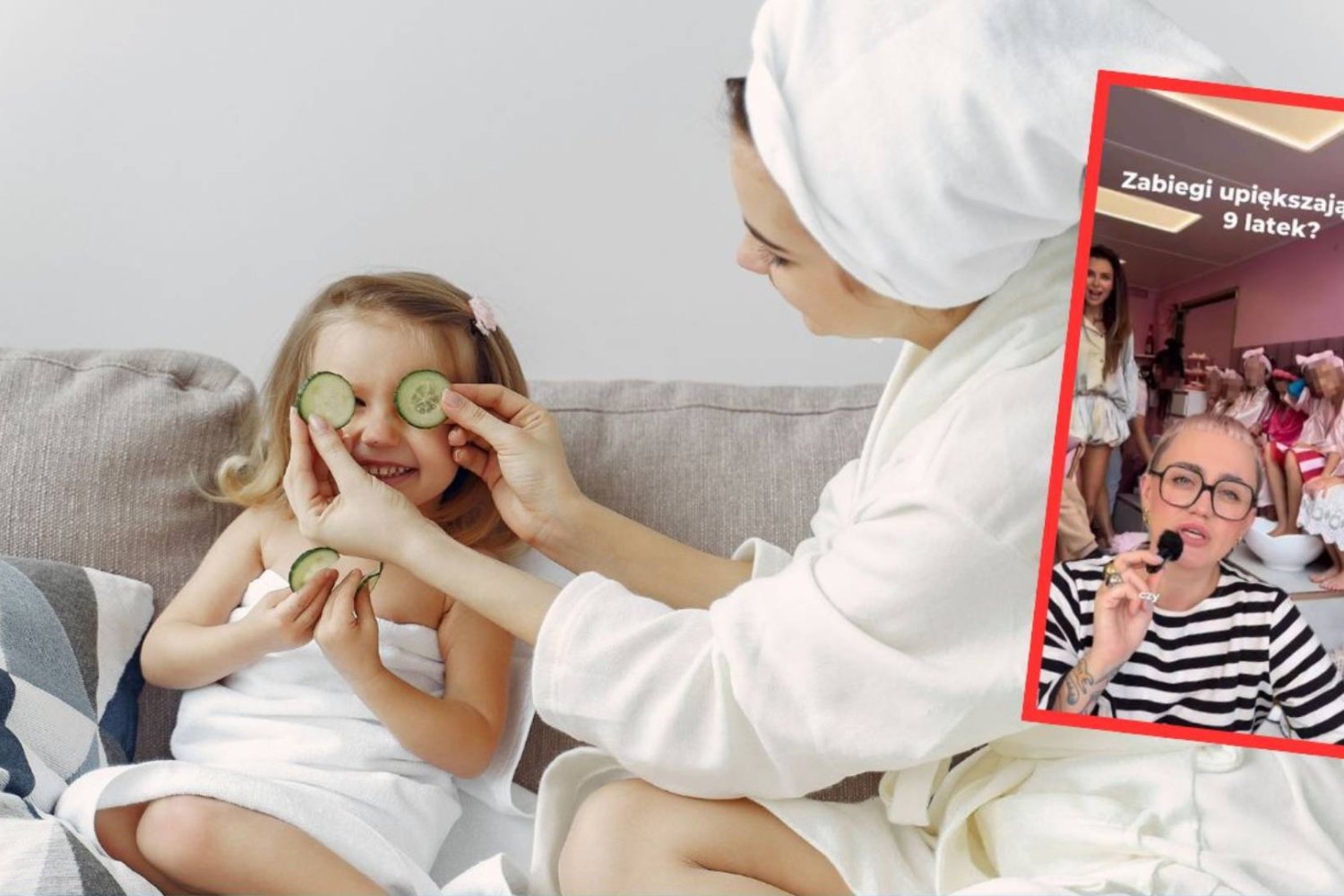 mama z córką robią sobie maseczki