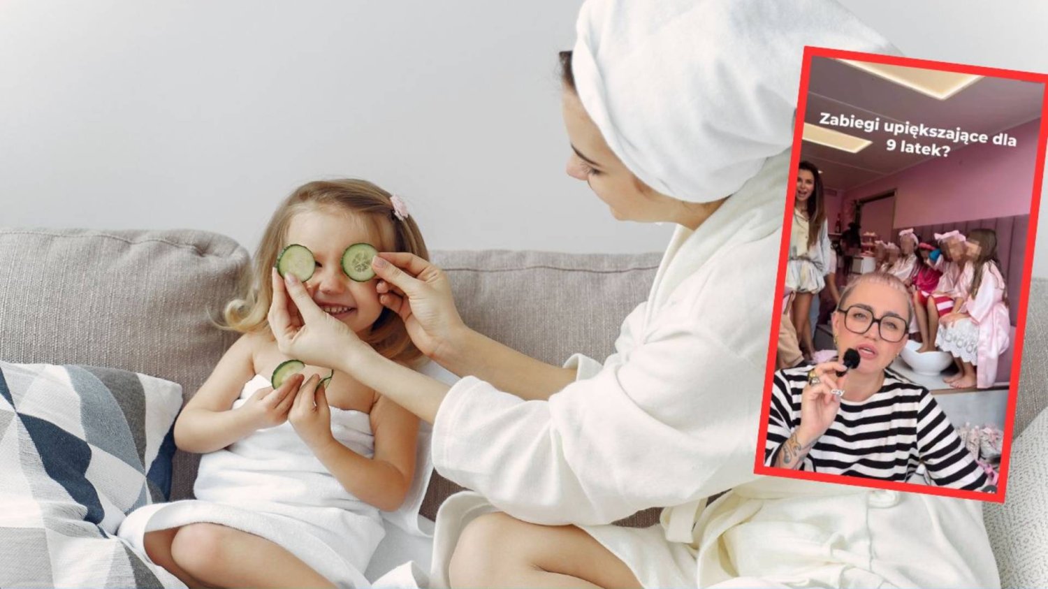 mama z córką robią sobie maseczki