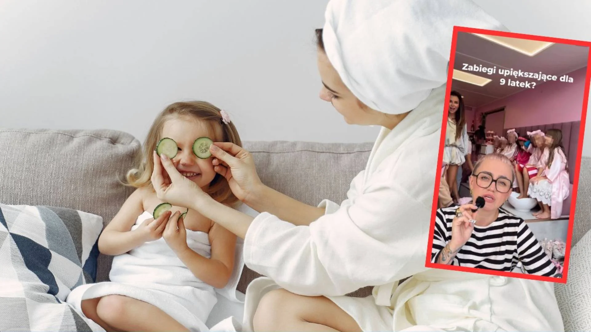 mama z córką robią sobie maseczki