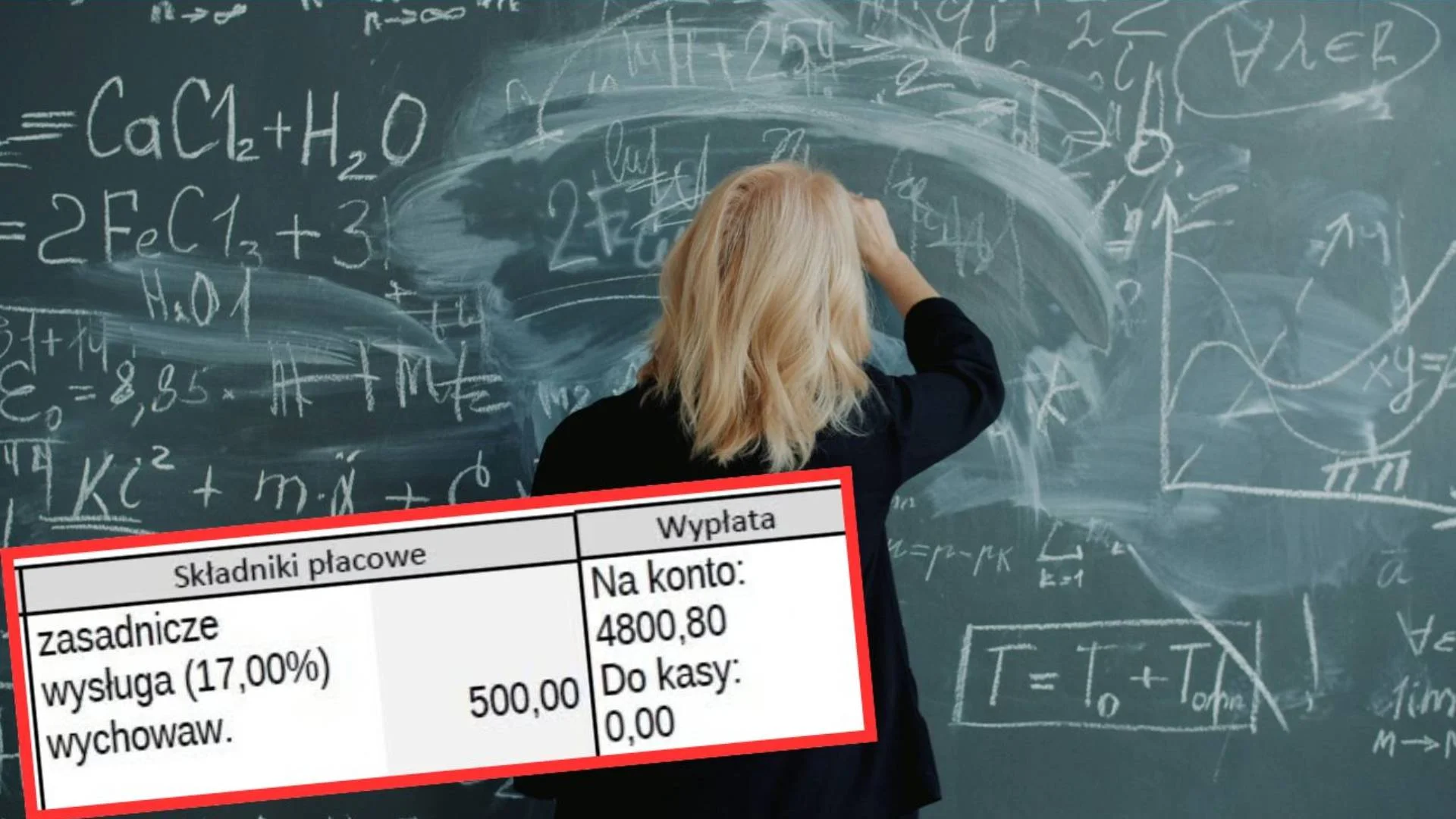 nauczycielka zapisuje informacje kredą na tablicy nauczycielka zapisuje informacje kredą na tablicy