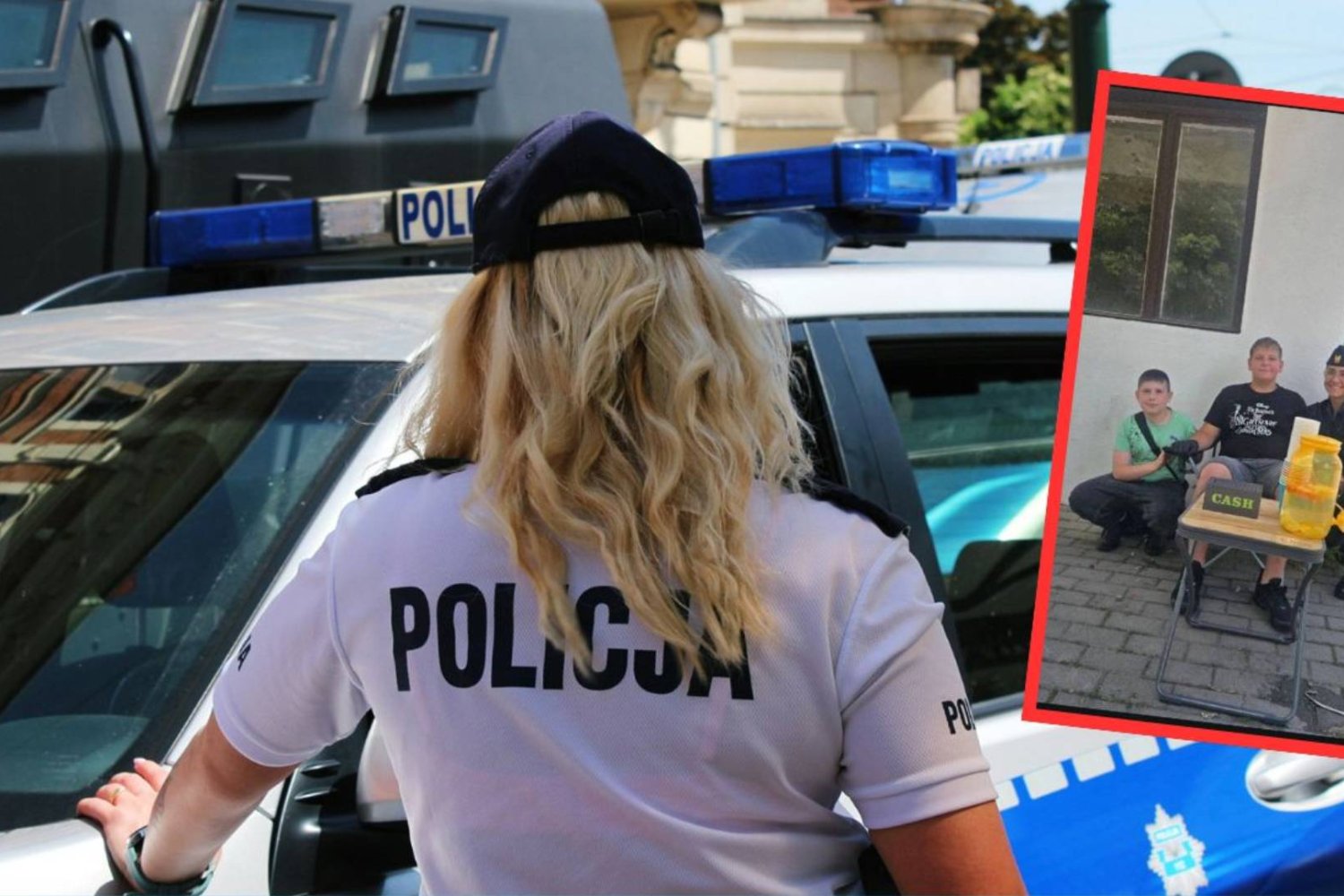 strażniczki miejskie pomogły chłopcu sprzedać lemoniadę