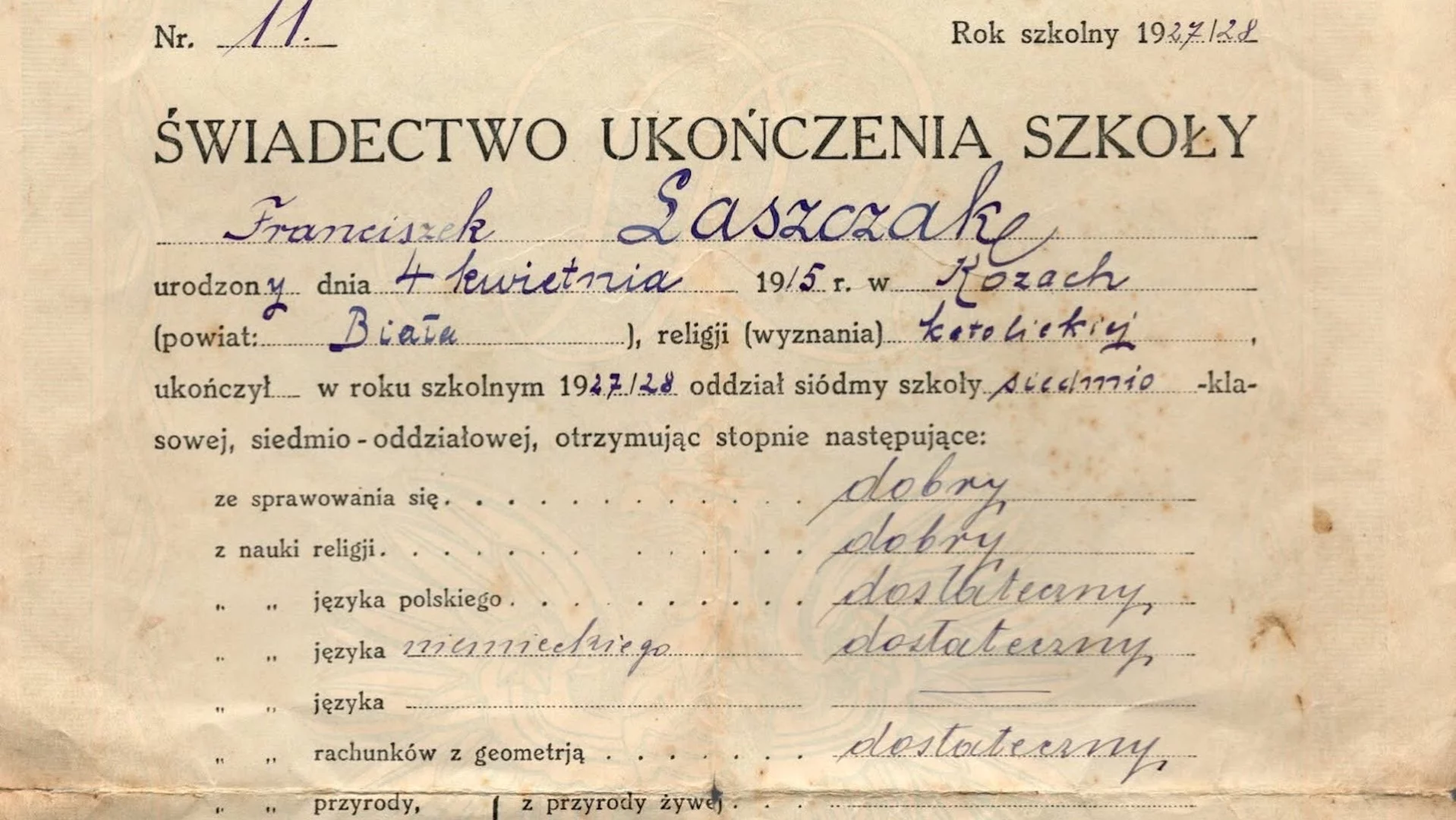Tak wyglądało świadectwo sprzed niemal 100 lat. Niektóre szkolne przedmioty wprawiają w osłupienie